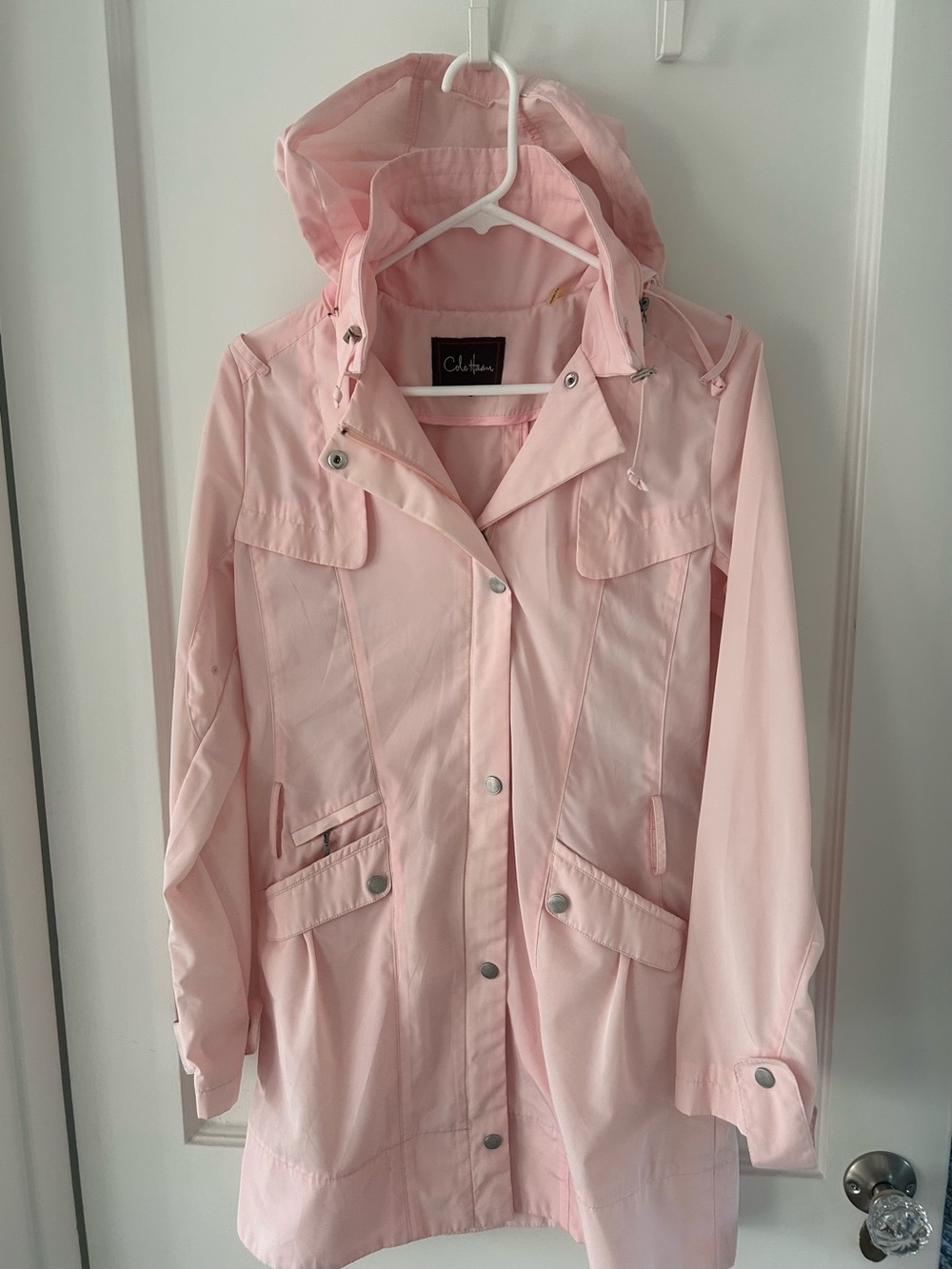 Cole Haan Pink Hooded Rain Jacket